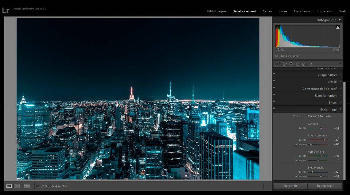 Etallonage sur Lightroom