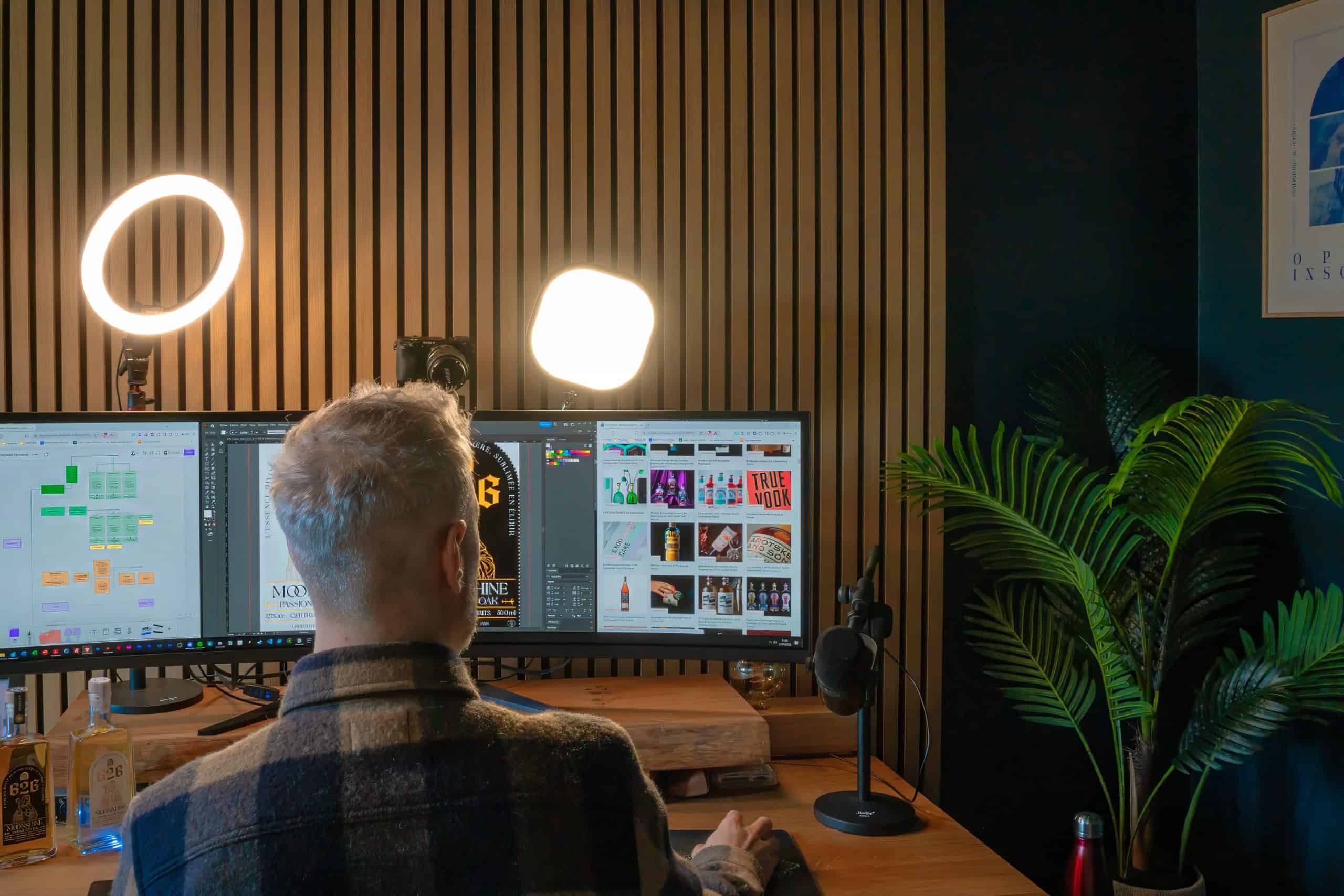 Coulisses de Studio Blackthorns - Travail sur un design de whisky