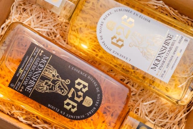 Packaging design de spiritueux (Moonshine Gertrude)