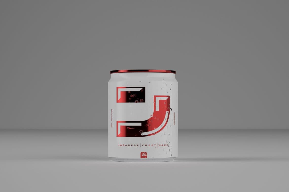 red saké japonais en canette