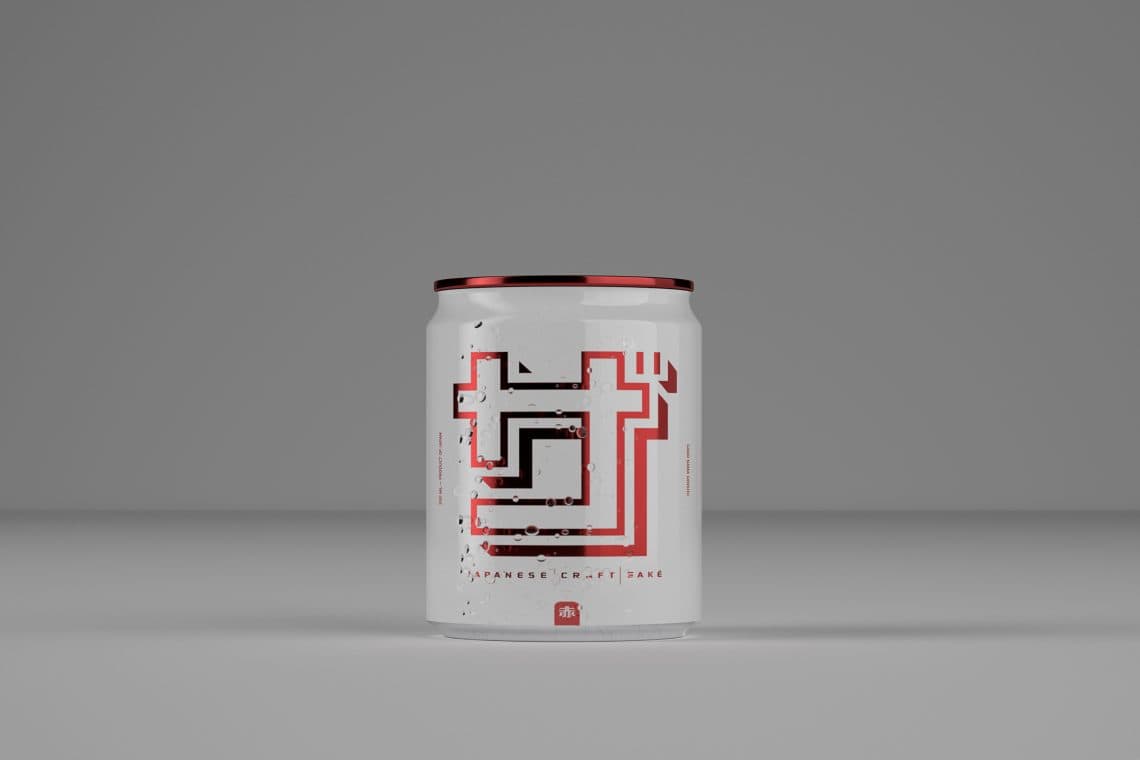 red saké japonais en canette