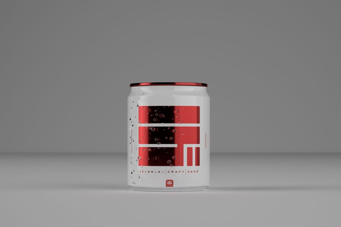 red saké japonais en canette