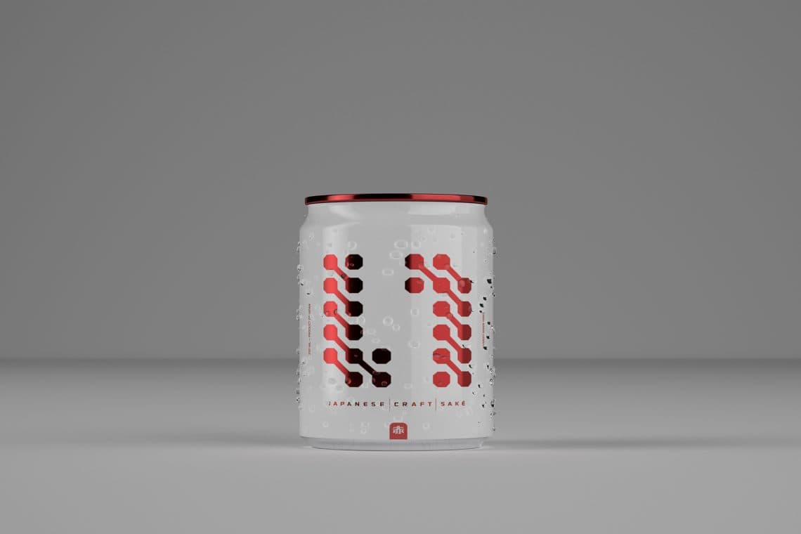 red saké japonais en canette