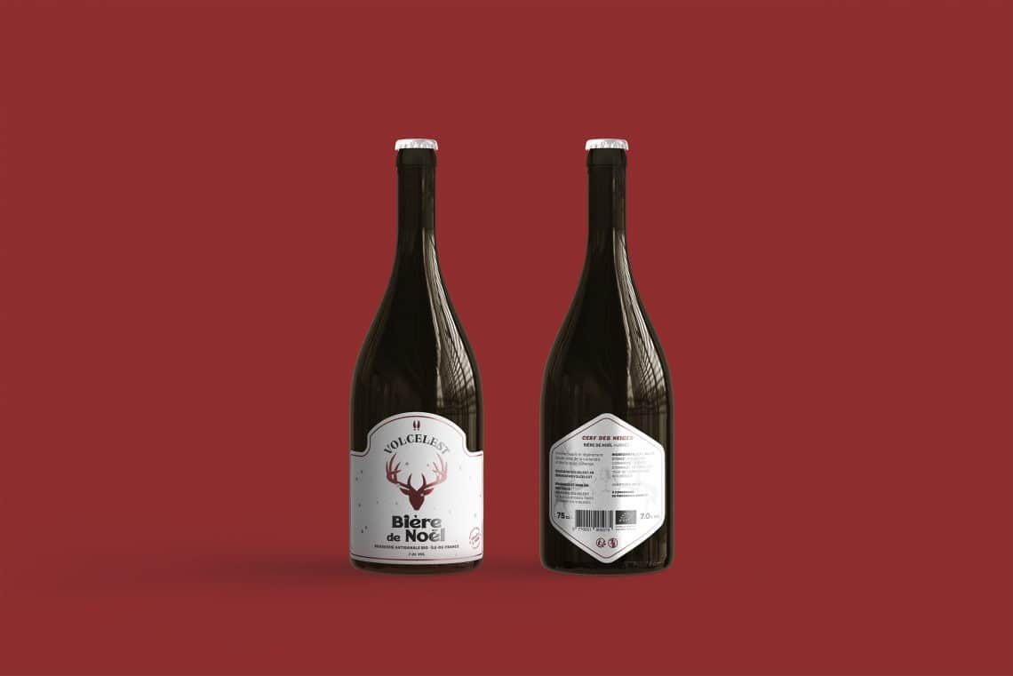 Redesign of the labels and packaging for the Volcelest Christmas Beer