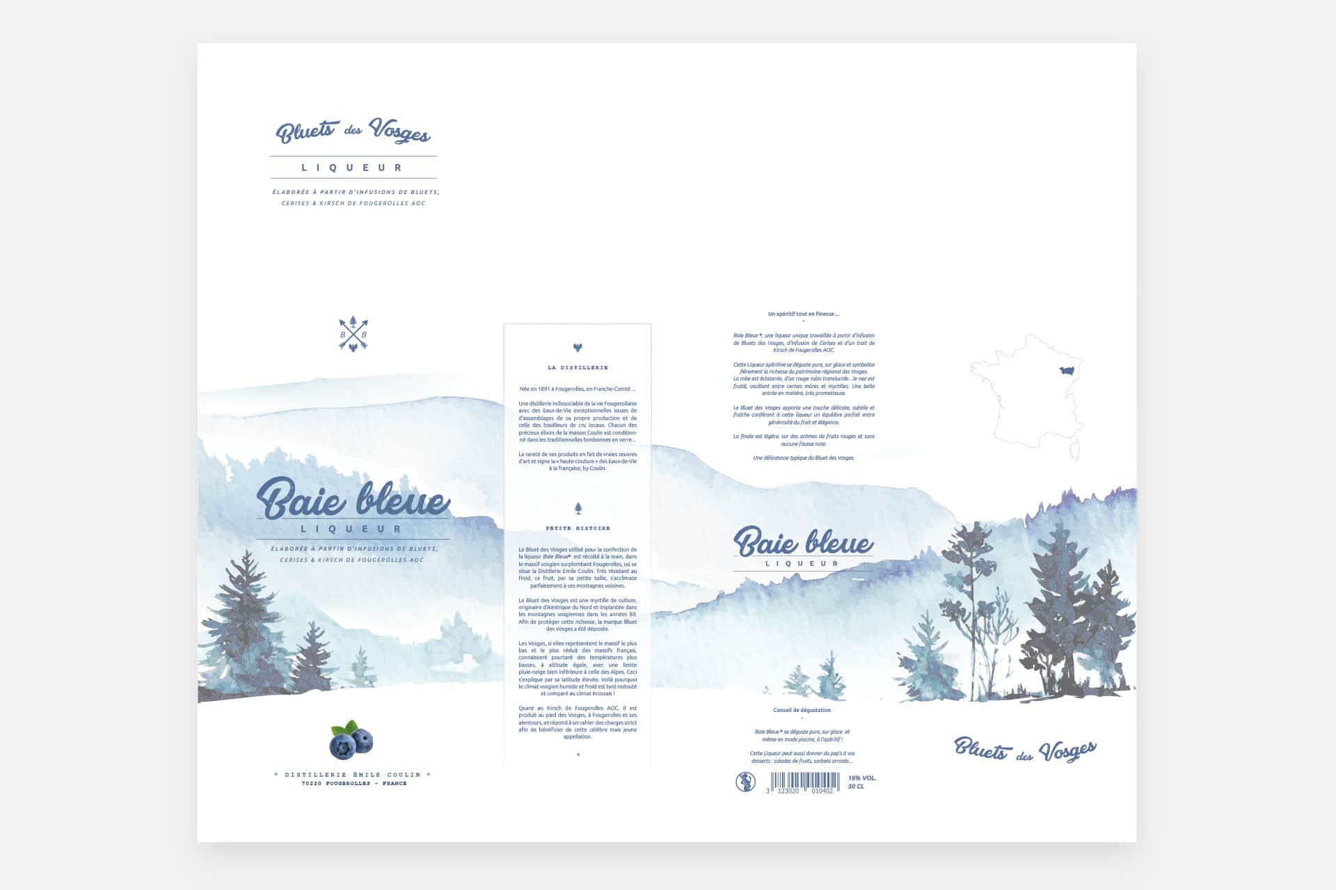 Gabarit coffret Liqueur Baie Bleue