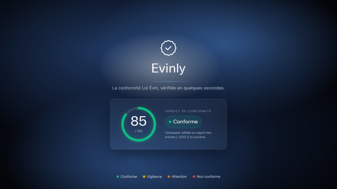 Evinly - Outil de conformité Loi Evin