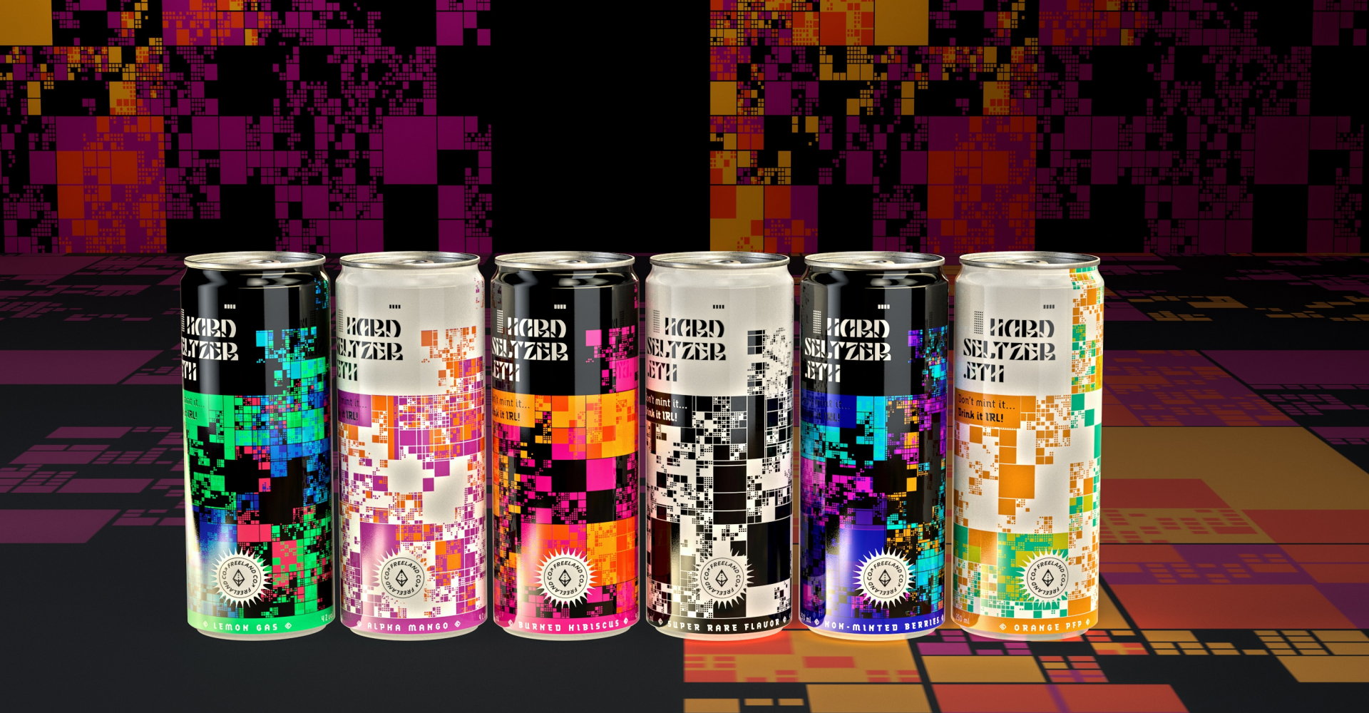 Gamme hardseltzer.eth NFT canettes digitales