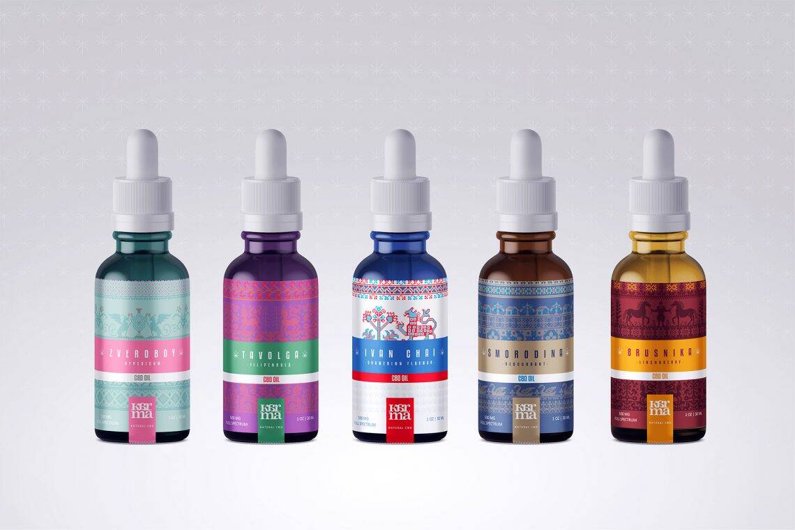 Karma CBD - line of dropper bottles