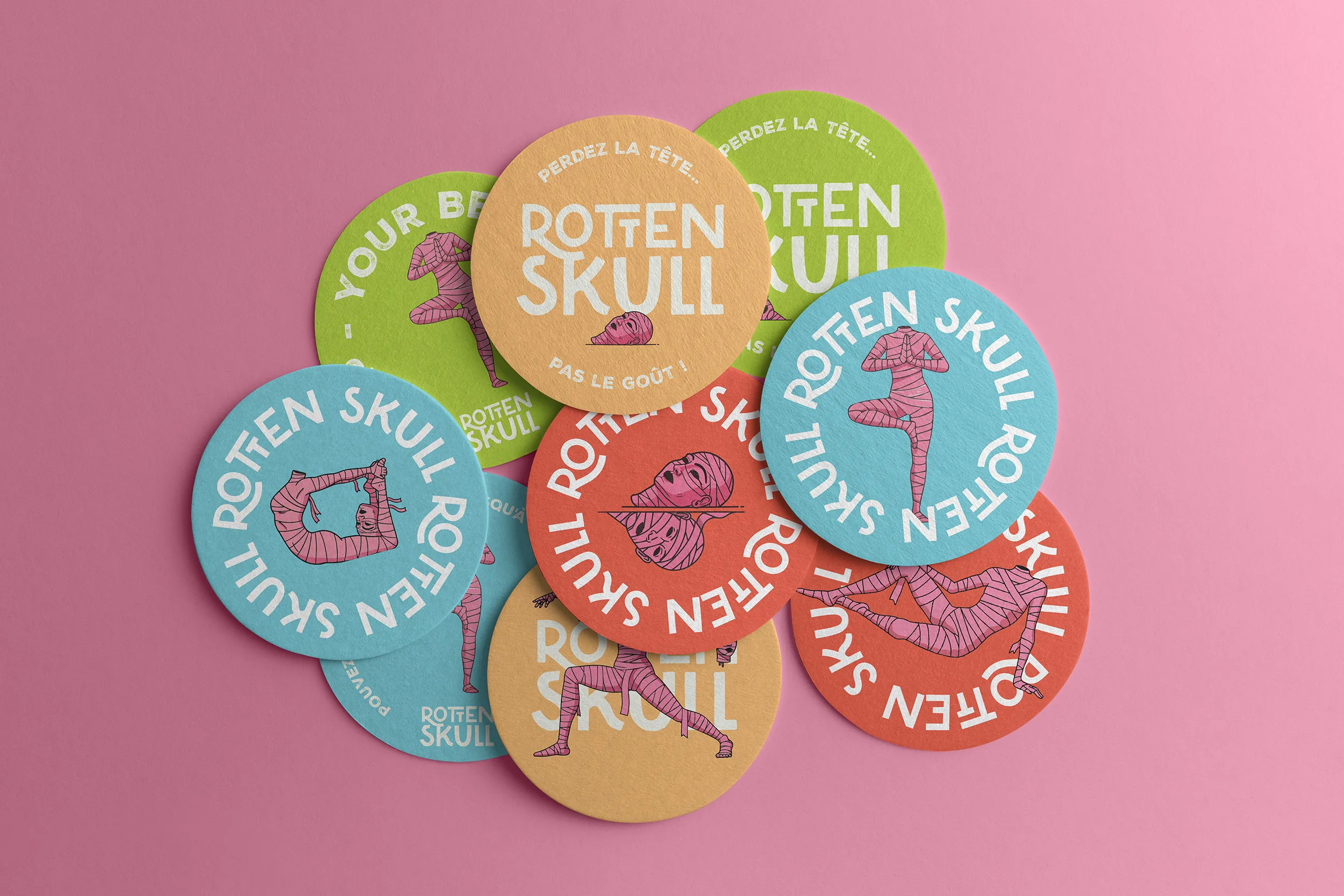 sous bock pour Rotten Skull, marque de bière sur Paris