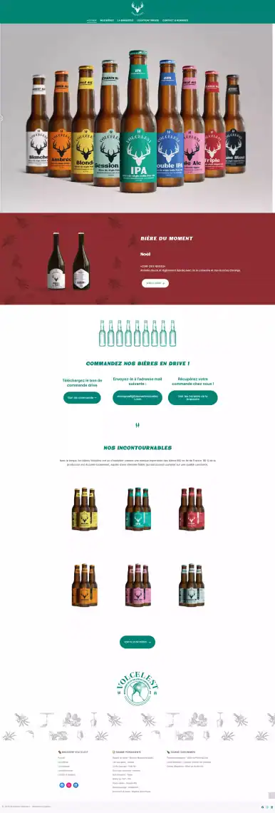 Site Internet Brasserie Volcelest - Page d'accueil